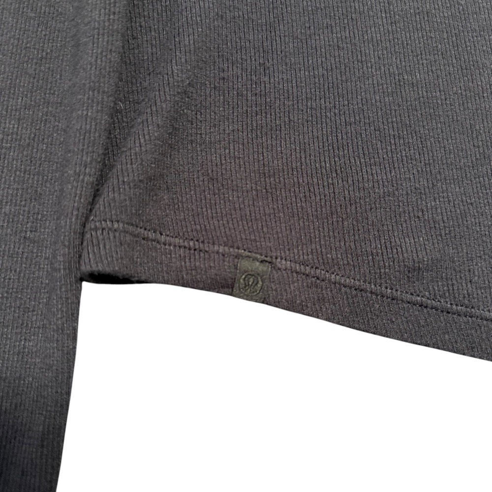 Lululemon | Hold Tight Long Sleeve Henley Black Ribbed Shirt - Picture 12 of 14
